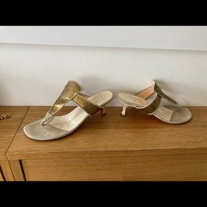 Christian Louboutin Dress Sandals Size 6 upper bronze colour,